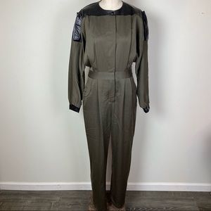 Vintage Wool and Leather Jumpsuit